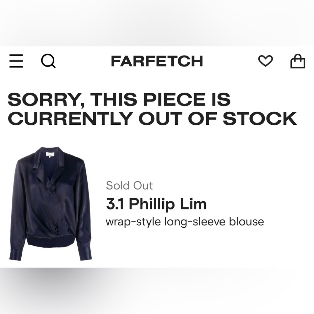 3.1 Phillip Lim Long Sleeve Navy Blue Wrap Blouse Sz 0 - Picture 2 of 16
